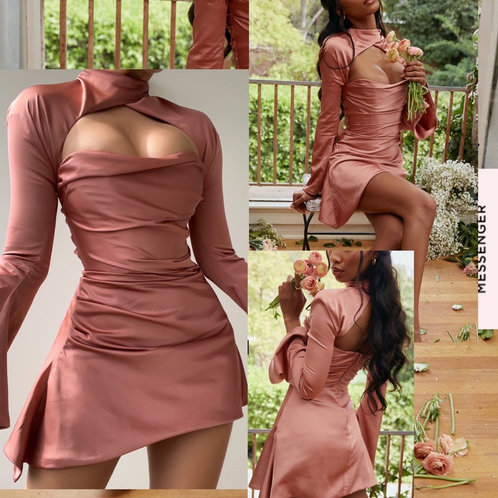 House of cb rose pink Toira dress